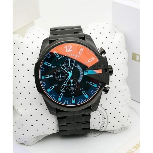 Diesel Chronograph Men's Watch for Man Red Blue Glass Multi Color Full Black looks good on Man Gift - DZ4318