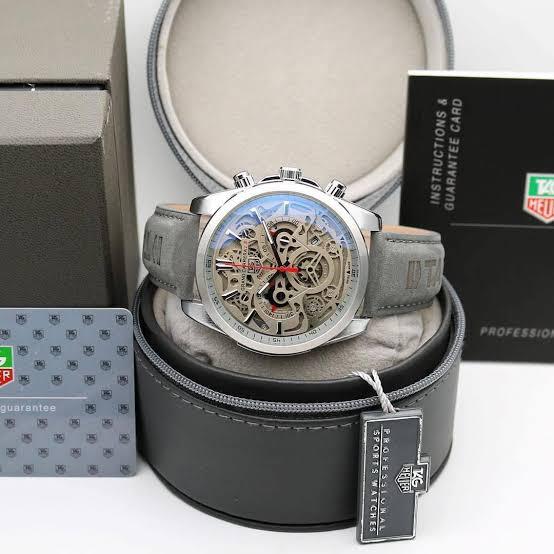 Tag heuer CR7 Diagno Grey Chronograph Multi Dial Leather Mens TAG