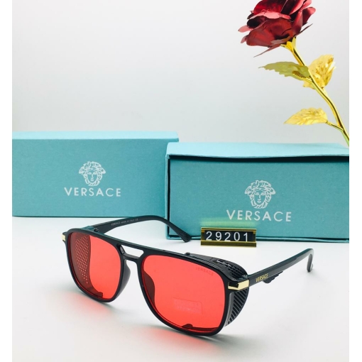 Versace Branded Red Glass Men's Sunglass For Man VER-29201 Black Frame Gift Sunglass