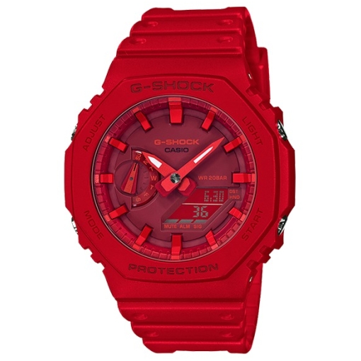 Casio G-Shock Chronograph Digital Red Color With Red Color Dial & Rubber Belt Men's Watch For Man With -Best Gift Watch G-SHOCK GA-2100