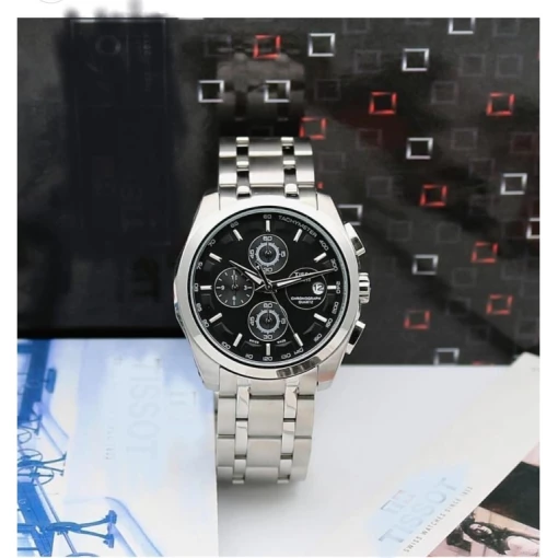 Tissot Silver Black Chronograph Men's Watch TS-2183