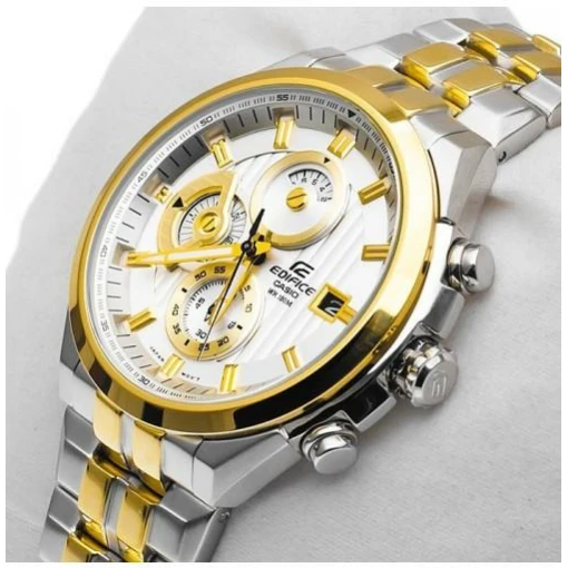 Casio Edifice Chronograph Men's Watch Silver Gold Metal ED426 Watch for Man 556SG