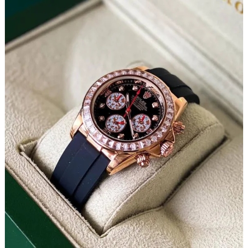Rolex Daytona Black Dial Swiss Black Color Leather Men's Watch For Man RLX-116542 Gift Watch