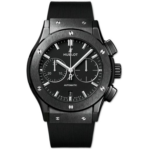 Hublot Classic Fusion Black Magic 45Mm Black Ceramic Rubber Strap Chronograph Watch 1771-RX