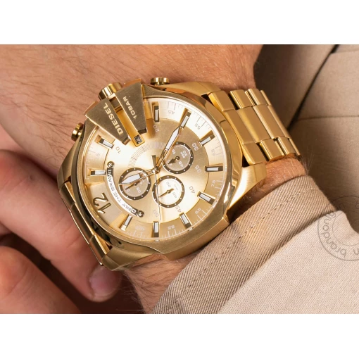 Diesel Mega Chief Chronograph Full Gold Men's Watch For Man Dz4360 Gift