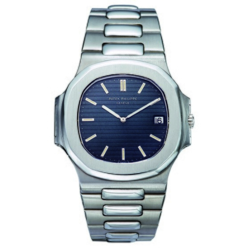Patek Philippe Nautilus Quartz Movement Black Dial Silver Strap Watch for Men