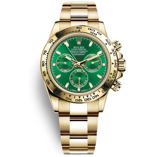 Rolex Oyster Perpetual Chronograph Daytona Green Dial Metal Automatic Watch for Men