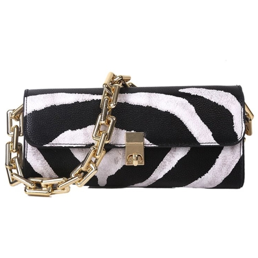 Premium Quality Fashion Design Female Bag Korean Version of The Trendy Fashion Zebra Print Personality Bag Ins Wild Chain Bag Underarm Bag-Best Mini Bag for Casual Purpose CL-B803