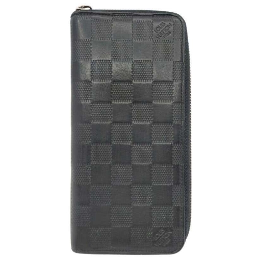 Premium Quality Women's Damier Amphini Zippy Wallet Leather Long Black Wallet In a Black Color With Brand Box Women's Or Girls - Classy Look And Best Quality Wallet -0019