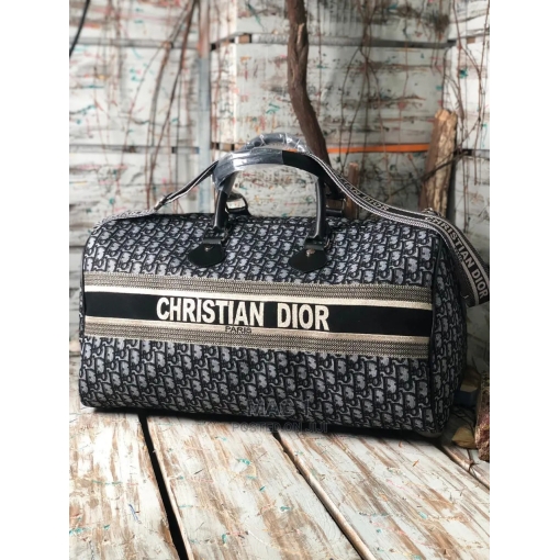 Best Quality Handbag Blue & White Color carry-on Canvas Leather Duffle Collection With Sling Belt BEST Quality Bag for GYM Bag, Travelling Bag With Grip For Trolling And Hand With Backside Zip Unisex Bag- DR-DUFFLE