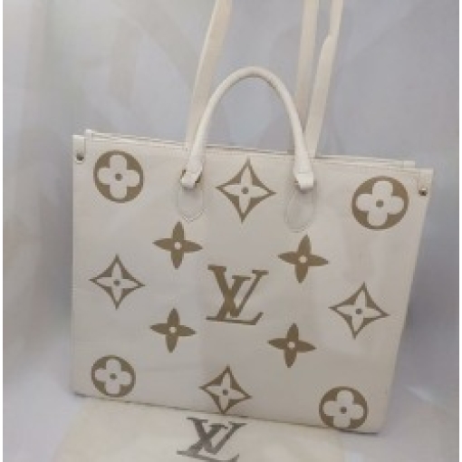 Reverse Monogram Giant Onthego Best Quality Handbag White Colour Big Size Womens Bag- 7348-WBG
