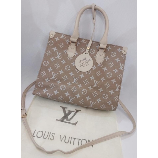 ON THE GO Big Size Bag In Beige & Khaki Monogram Colour Womens Bag -5237-WBG