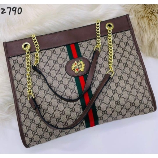GUCCI Trending Tote GG Coated Bag For Women's Or Girls- Best For Travelling And Outdoor Party GC-2790-WBG