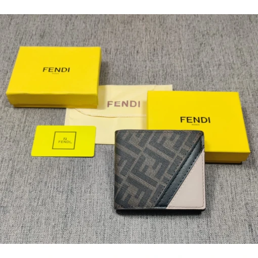 Fendi Leather Heavy quality multi color latest full printed design Fancy look wallet for men's FN-W-257