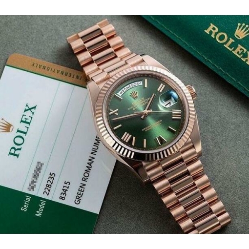 Trendy Rolex Watch Oyster Perpetual Day-Date Green Dial Metal Men's Watch for Man RLX-Oyster