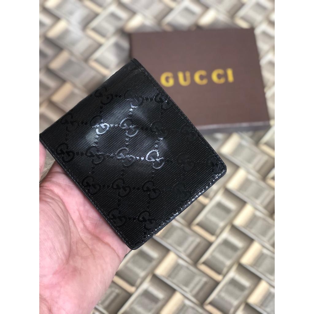 Gucci Made In Italy Brown Color Men's Wallet For Man Black GG Print Leather Gift Wallet GC-B-170