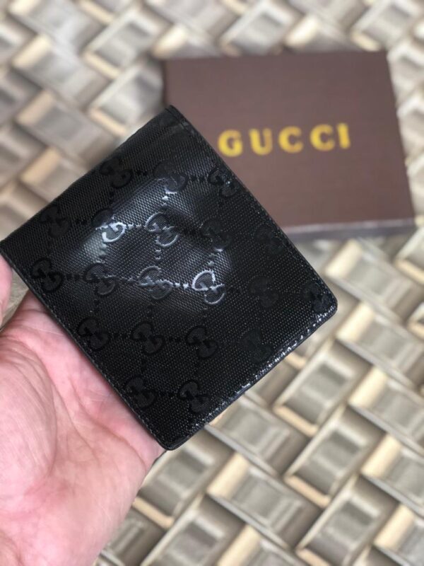 Gucci Made In Italy Brown Color Men's Wallet For Man Black GG Print Leather Gift Wallet GC-B-170