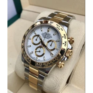 Rolex Chronograph Two-Tone Men's Watch For Man White Color Dial Date Gift Watch RLX-SG-QTZ