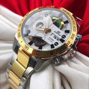 Edifice Chronograph Men's Watch Silver Gold Metal Watch For Man EFR 540 GS