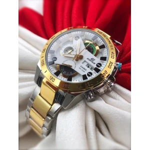 Edifice Chronograph Men's Watch Silver Gold Metal Watch For Man EFR 540 GS
