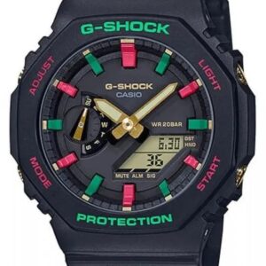G-Shock Analog Digital Black Color Belt Men's Watch For Man With Black Dial Gift Watch GA-2100TH-1ADR