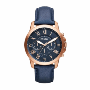 Fossil Chronograph Blue Dial Leather Men's Watch - Fs4835