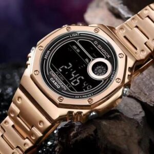 G-Shock Analog Digital Color Rose Gold Belt Style Bracelet Men's Watch With Black Dial Gift Watch Ever GA2100 3AER