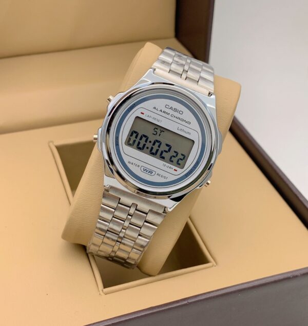 Vintage Digital Men's Watch A171WE-1A alarm timer light stainless steel Strap- Best Gift Unisex young watch