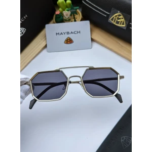 Maybach Stylish Silver Frame Black Shaded Sunglasses For men's New Trending Stylish With Thin Stripe MB-1003