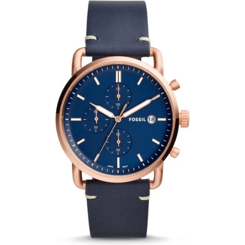Fossil Chronograph Blue Dial with Blue Leather Strap Watch for Men FS-5404 1 Fossil Chronograph Blue Dial with Blue Leather Strap Watch for Men FS-5404