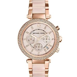 Michael kors Rose Gold Dial Women's Watch For Girl Or Woman Mk5896 Two-Tone Strap Best Gift Watch