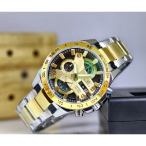 Edifice Chronograph Black Dial Gold Metal Men's Watch Efr 540 GB