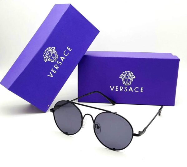 Versace Branded Multi Color Glass Men's Sunglass For Man Ver-Variants Black & Gold Frame With Multi Color Stick Gift Sunglass