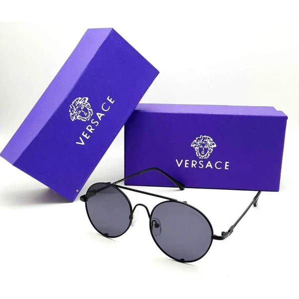 Versace Branded Multi Color Glass Men's Sunglass For Man Ver-Variants Black & Gold Frame With Multi Color Stick Gift Sunglass