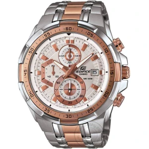 Edifice Chronograph White Dial Men's Watch Rose Gold EFR 539SG 7A5VUDF