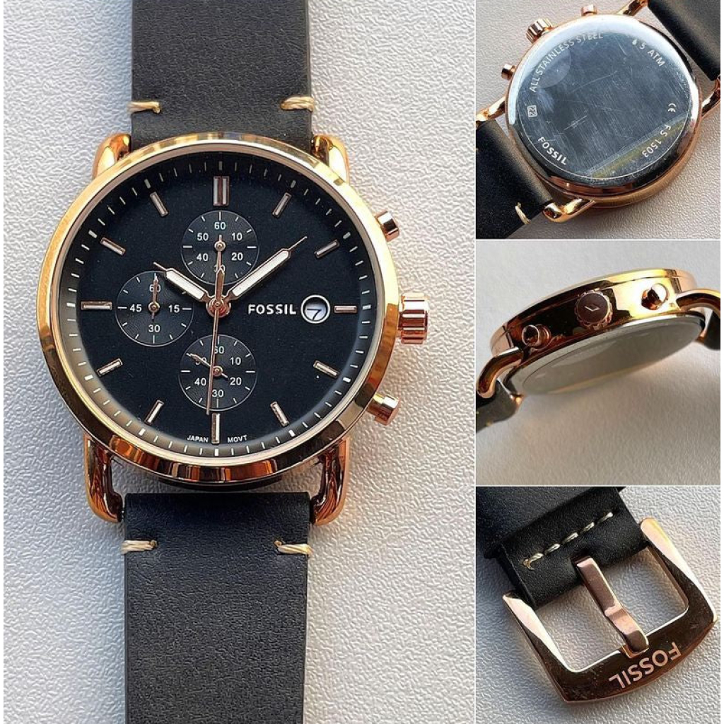 Fossil Chronograph Leather Strap Watch for Men's With Brown Dial FS-05010 Men's Watch Genuine for Gift 1 Fossil Chronograph Leather Strap Watch for Men's With Brown Dial FS-05010 Men's Watch Genuine for Gift