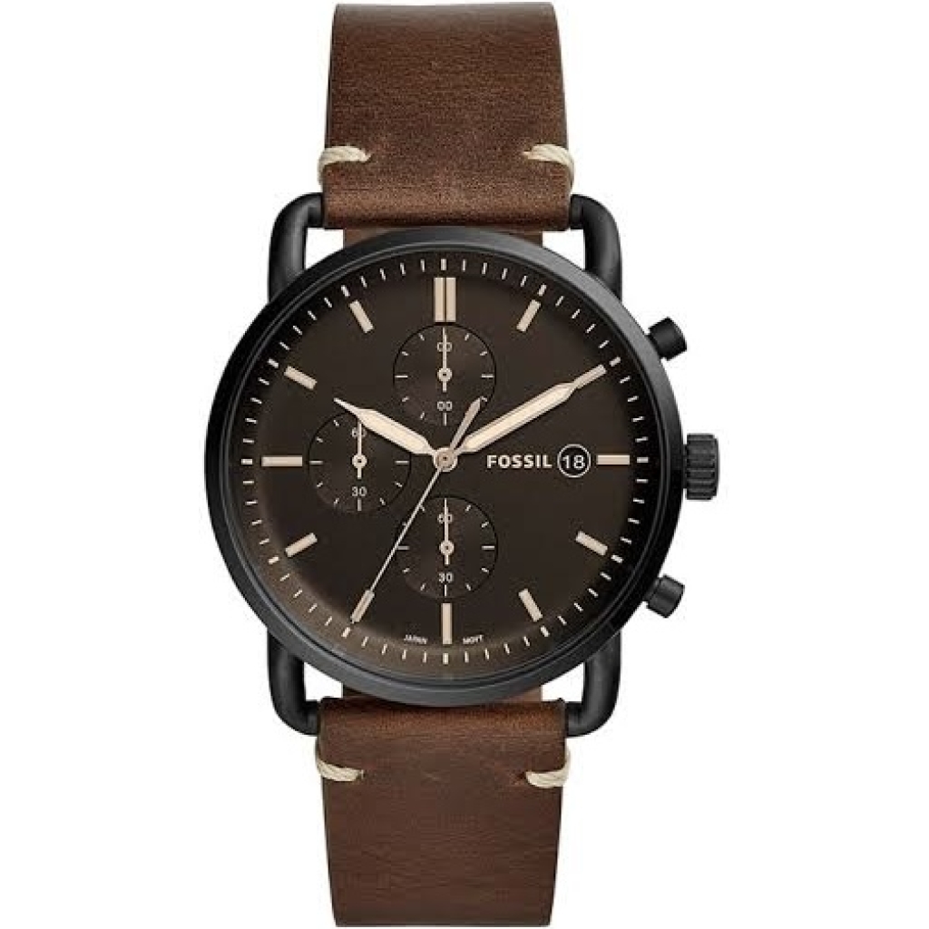 Fossil Analogue-Digital Men's Watch (Black Dial Brown Colored Strap) FS-05015 - Best for Gift