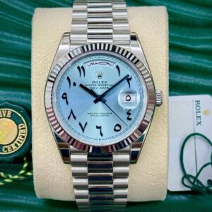 Rolex Day-Date 40 Platinum Ice Blue Arabic Dial-RLX-AB