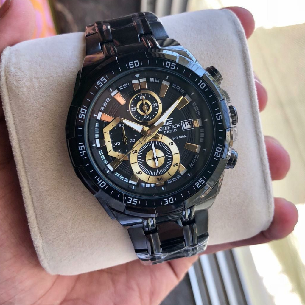 Casio Edifice Watch for Men – Stylish Black Dial with Black Stainless Steel Strap