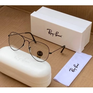 Rayban Aviator Heavy Quality Transparent Lens And Black Frame Transparent Sunglass New stylish Men's And Women's Sunglass? With Black Strap RB-3026