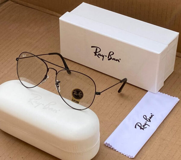Rayban Aviator Heavy Quality Transparent Lens And Black Frame Transparent Sunglass New stylish Men's And Women's Sunglass? With Black Strap RB-3026