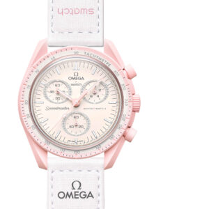 Swatch x Omega Pink & White Dial/White Strap Bioceramic Moonswatch Mission to Mercury OG-1022