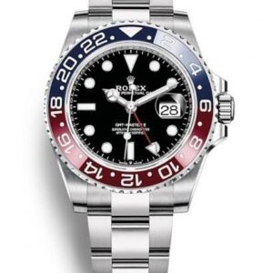 Trendy ROLEX GMT-Master II Stainless Steel Black Dial Blue Bezel Oyster silver Metal Men's Watch for Man RLX-GMT-5304