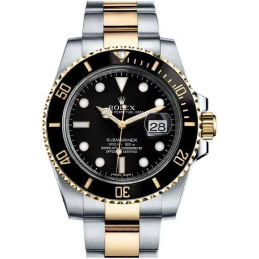 ROLEX Submariner Quartz Silver Gold Dial Metal Mens Watch for Man Dual Tone 116613LN Gift 1 ROLEX Submariner Quartz Silver Gold Dial Metal Mens Watch for Man Dual Tone 116613LN Gift