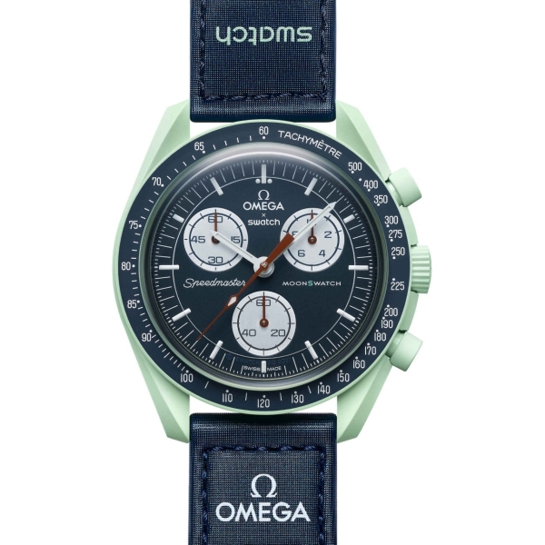 Swatch x Omega Black Dial with Green Case/Black Strap Bioceramic Moonswatch Mission to Mercury OG-1032