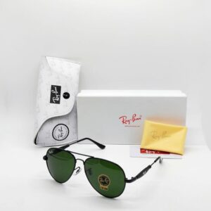 Rayban Stylish Green Glass Men's And Women's Sunglass Heavy Quality Black Color Stick RB-3470