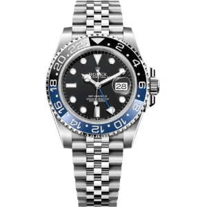 Rolex GMT-Master II Oyster Perpetual Bidirectional Rotatable Bezel Dual-Color Blue & Black Dial and a Jubilee bracelet Men's Watch RLX-GMT-5305