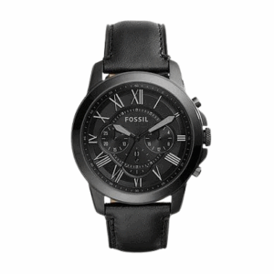Fossil Chronograph Black Dial Leather Men's Watch - FS-5147