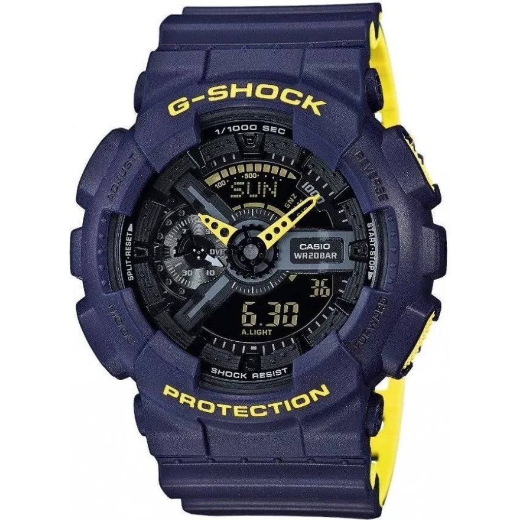 G-Shock Analog Digital Black & Green Belt Men's Watch For Man GA-110LN-8A Multi Color Dial Day And Date Gift Watch