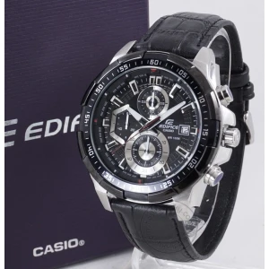Edifice Chronograph Black Men's Watch Leather 539l 1av